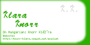 klara knorr business card